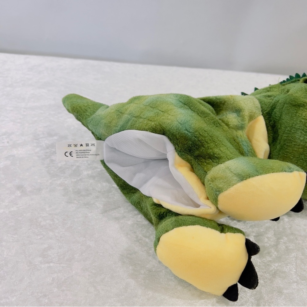 Dinosaur Hand Puppet Plush Toy Tyrannosaurus Rex Kids Fun Multi Green - Picture 9 of 11